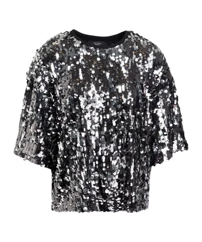 Weekend Max Mara Solidcolor Shortsleeve Mesh Tshirt In Black