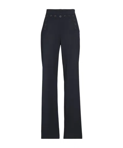 Weekend Max Mara Solid-color Slim-flare Pants In Black