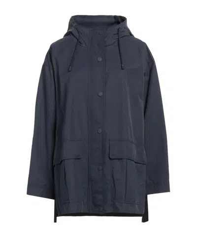 Weekend Max Mara Solid-colored Hooded Jacket In Blue