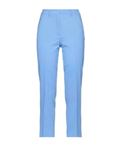Weekend Max Mara Solid-colored Wool Trousers In Blue