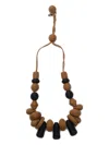 Weekend Max Mara Soraia Woven-beaded Necklace In Brown