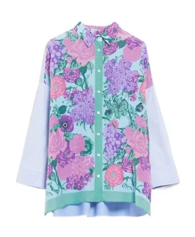 Weekend Max Mara Spliced Shirt In Blue