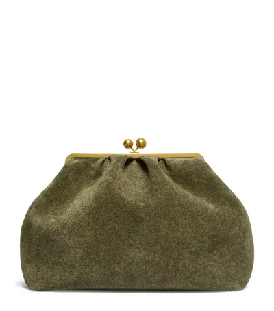 Weekend Max Mara Split Calfskin Pasticcino Bag In Green