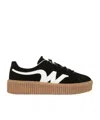 Weekend Max Mara Split Leather Logo Sneaker In Animal Print