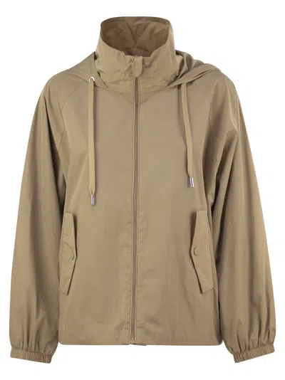 Weekend Max Mara Spuma Technical Taffeta Windbreaker Jacket In Brown