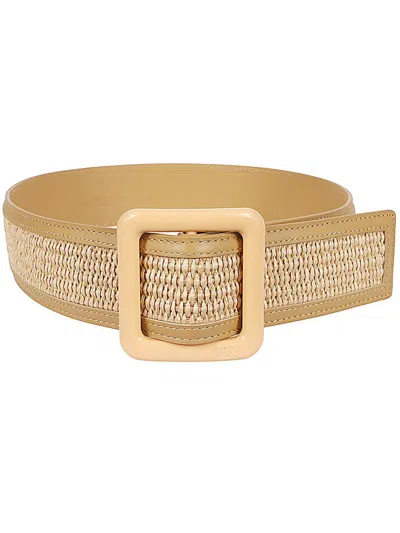 Weekend Max Mara Square Buckle Belt In Beige