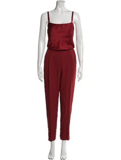 Pre-owned Weekend Max Mara Square Neckline Jumpsuit In Red