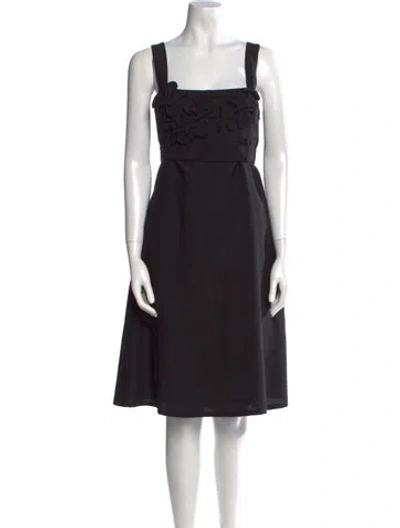 Pre-owned Weekend Max Mara Square Neckline Knee-length Dress In Black