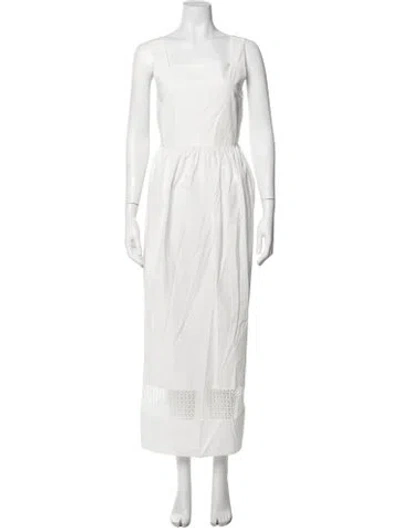 Pre-owned Weekend Max Mara Square Neckline Long Dress W/ Tags In White