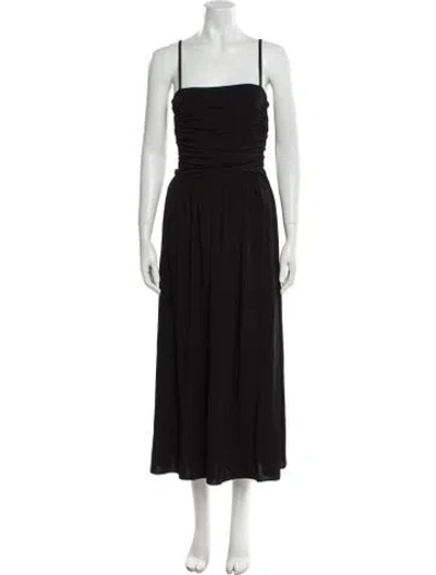 Pre-owned Weekend Max Mara Square Neckline Midi Length Dress In Black