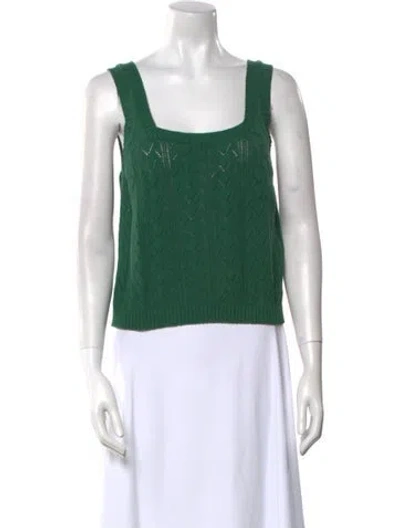 Pre-owned Weekend Max Mara Square Neckline Sweater In Green