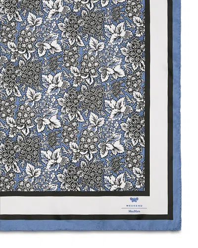 Weekend Max Mara Square Silk Scarf In Blue