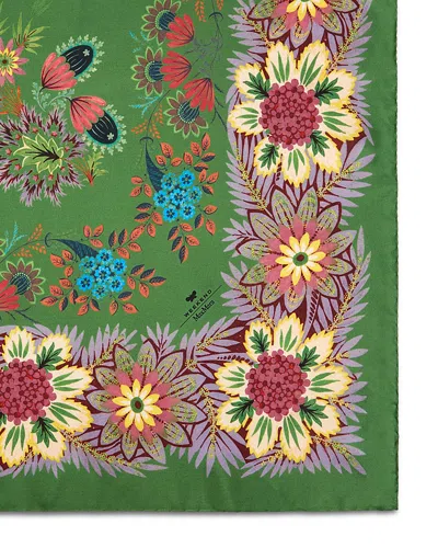 Weekend Max Mara Square Silk Scarf In Green