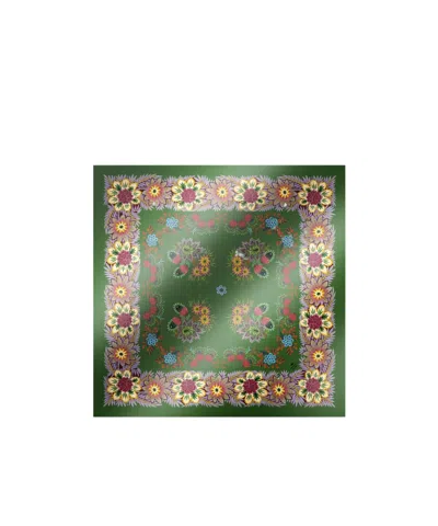 Weekend Max Mara Square Silk Scarf In Green