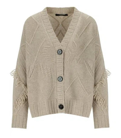 Weekend Max Mara Stallo Beige Cardigan In Neutral