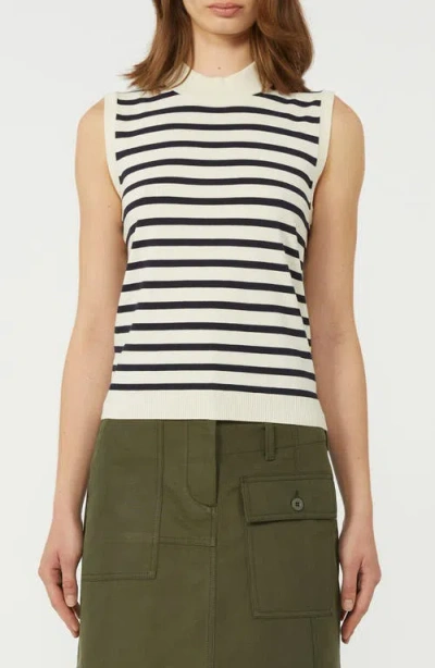 Weekend Max Mara Stallo Stripe Sleeveless Sweater In Blue