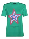 Weekend Max Mara Star-print Cotton T-shirt In Green