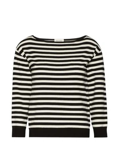 Weekend Max Mara Stockinette-stitched Viscose Yarn Sweater In Black