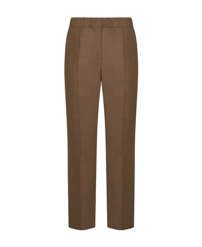 Weekend Max Mara Straight Casual Pants In Brown