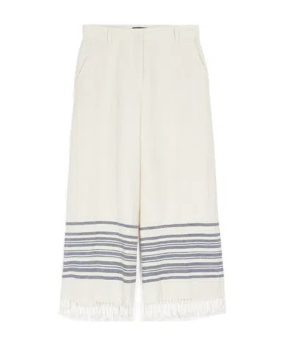 Weekend Max Mara Straight Casual Pants In White