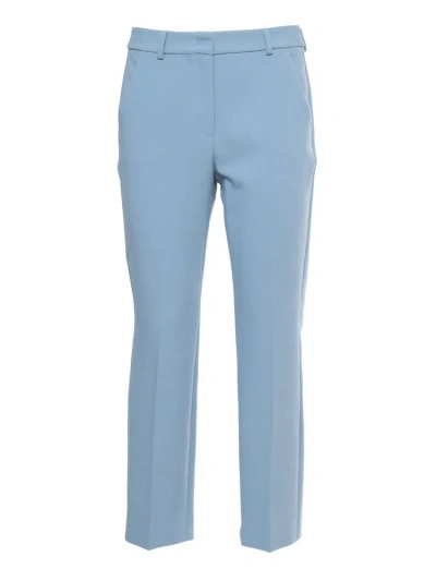 Weekend Max Mara Straight Fit Cropped Trousers In Blue