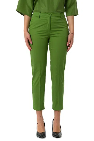 Weekend Max Mara Straight Leg Cropped Pants In Green