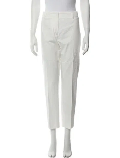Pre-owned Weekend Max Mara Straight Leg Pants In White