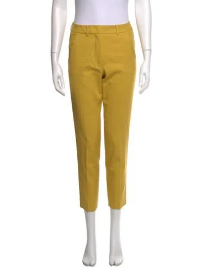 Pre-owned Weekend Max Mara Straight Leg Pants In Yellow