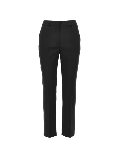 Weekend Max Mara Straight-leg Virgin Wool Trousers In Black