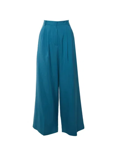 Weekend Max Mara Straight-leg Wool Trousers In Blue