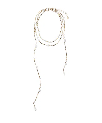 Weekend Max Mara Strand Detailed Embellished Necklace In White