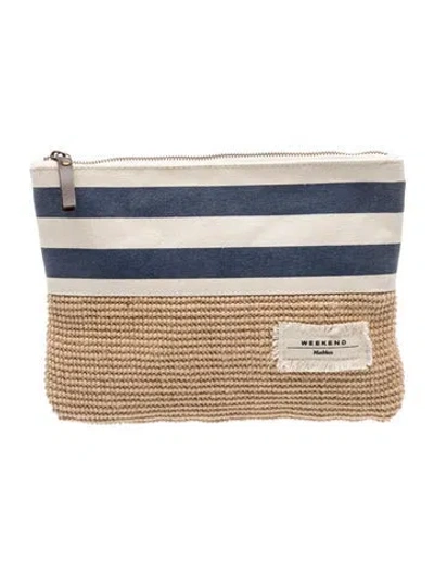 Pre-owned Weekend Max Mara Straw Clutch In Neutrals