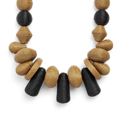 Weekend Max Mara Straw Necklace In Brown