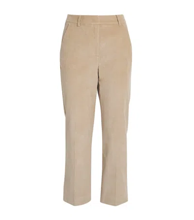 Weekend Max Mara Stretch Corduroy Trousers In Brown