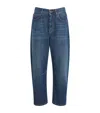 Weekend Max Mara Stretch Cotton Barrel Jeans In Blue