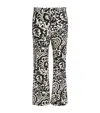 Weekend Max Mara Stretch-cotton Canvas Patterned Trousers In Black