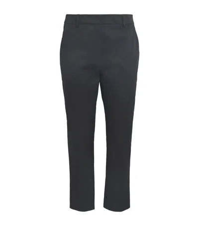 Weekend Max Mara Stretch-cotton Cigarette Trousers In Black