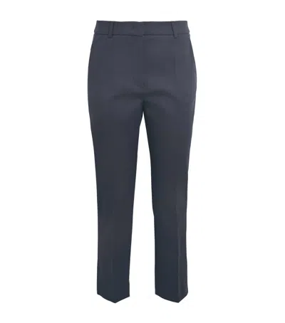 Weekend Max Mara Stretch-cotton Cigarette Trousers In Navy