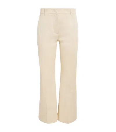 Weekend Max Mara Stretch-cotton Flared Trousers In White