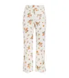 Weekend Max Mara Flared Patterned Cotton Trousers In White