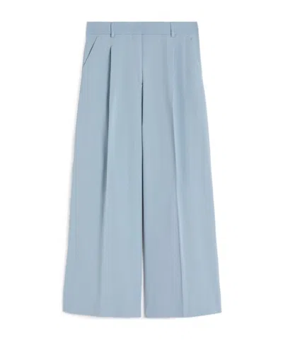 Weekend Max Mara Stretch Cotton Gabardine Trousers - Light Blue