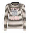 Weekend Max Mara Stretch Cotton Paris Graphic Top In Gray