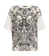 Weekend Max Mara T-shirt In Seta Stampata E Jersey In White