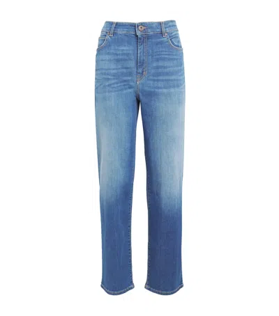 Weekend Max Mara Stretch-denim Straight Jeans In Navy