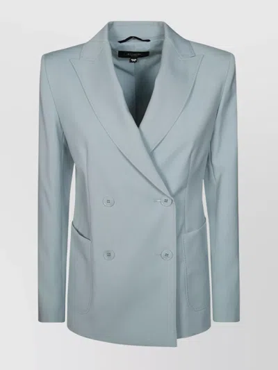 Weekend Max Mara Stretch Double-breasted Jacket Button Detailing In Green