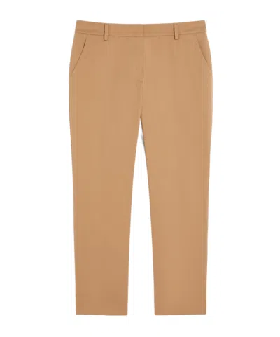 Weekend Max Mara Stretch Gabardine Trousers In Earth Color