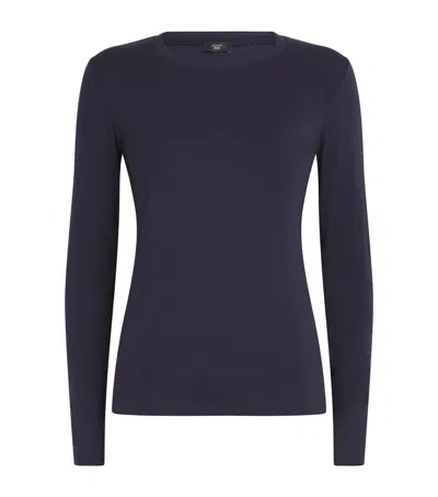 Weekend Max Mara Stretch-jersey Long-sleeve T-shirt In Blue