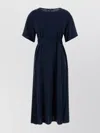 Weekend Max Mara Stretch Nylon Blend Jordan Dress With Belted Waist In Blue