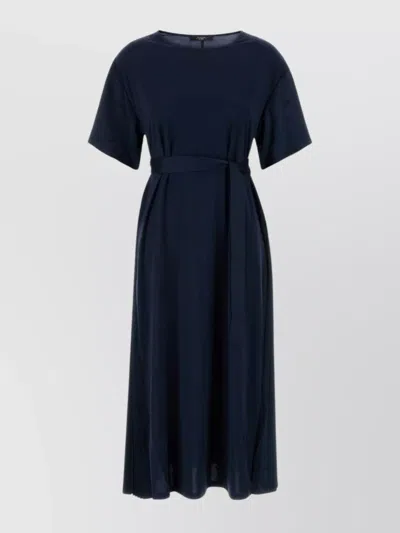 Weekend Max Mara Stretch Nylon Blend Jordan Dress With Belted Waist In Blue