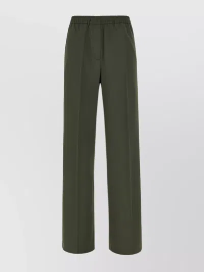 Weekend Max Mara Stretch Polyester Blend Pants With Military Inspiration In Green